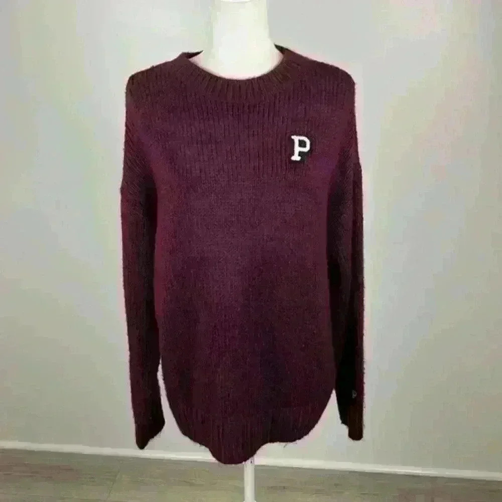 Victoria's Secret PINK Maroon Knit Sweater Size Large